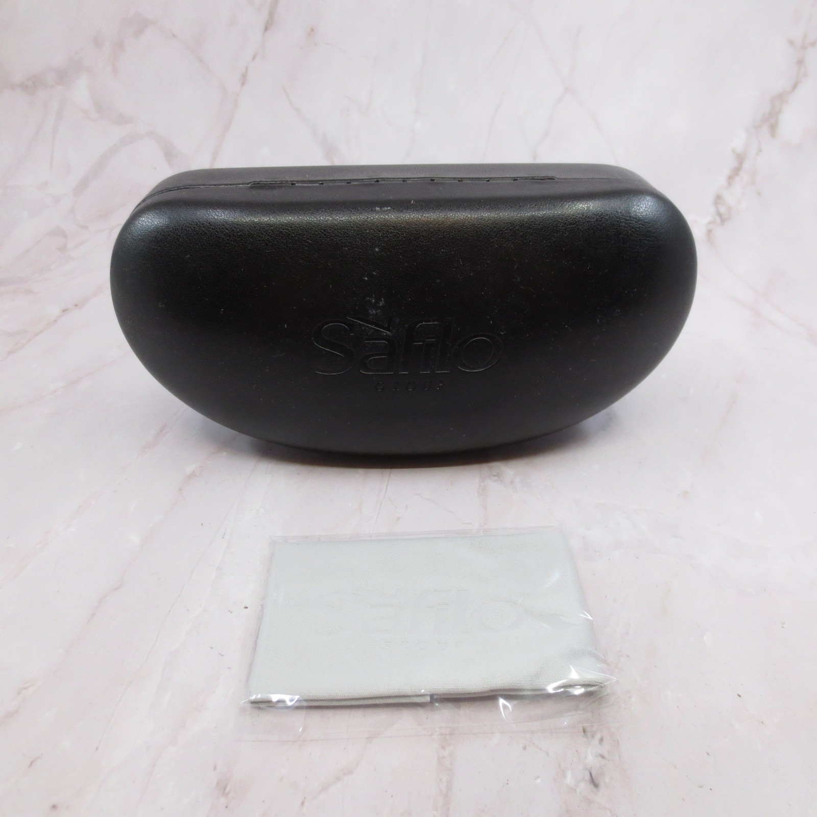 Safilo Group Black Hard Clamshell Eyeglass Case with Microfiber Cleaning Cloth