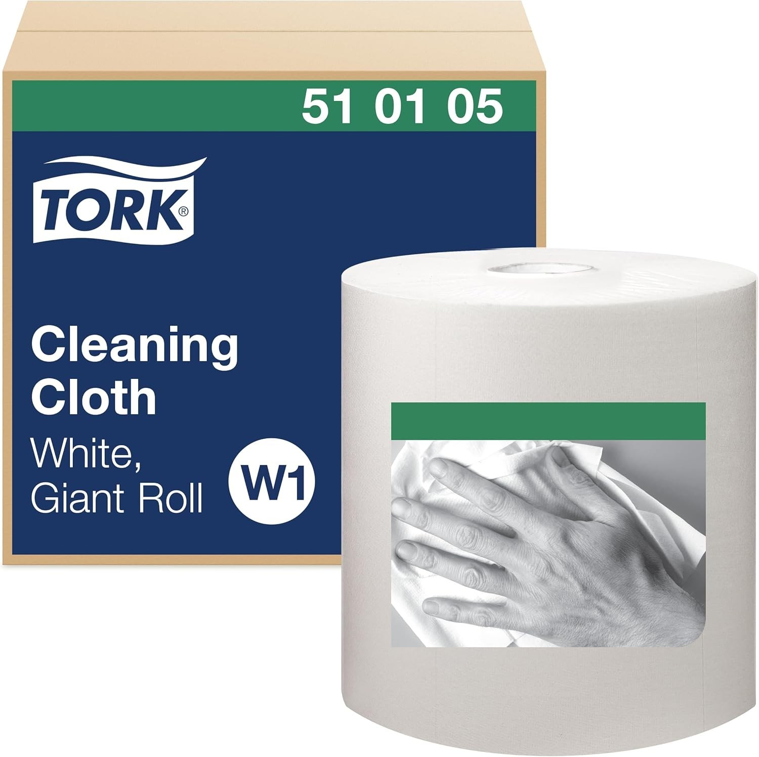 Tork Cleaning Cloth Giant Roll White W1, 1 x 1219 Feet, 510105