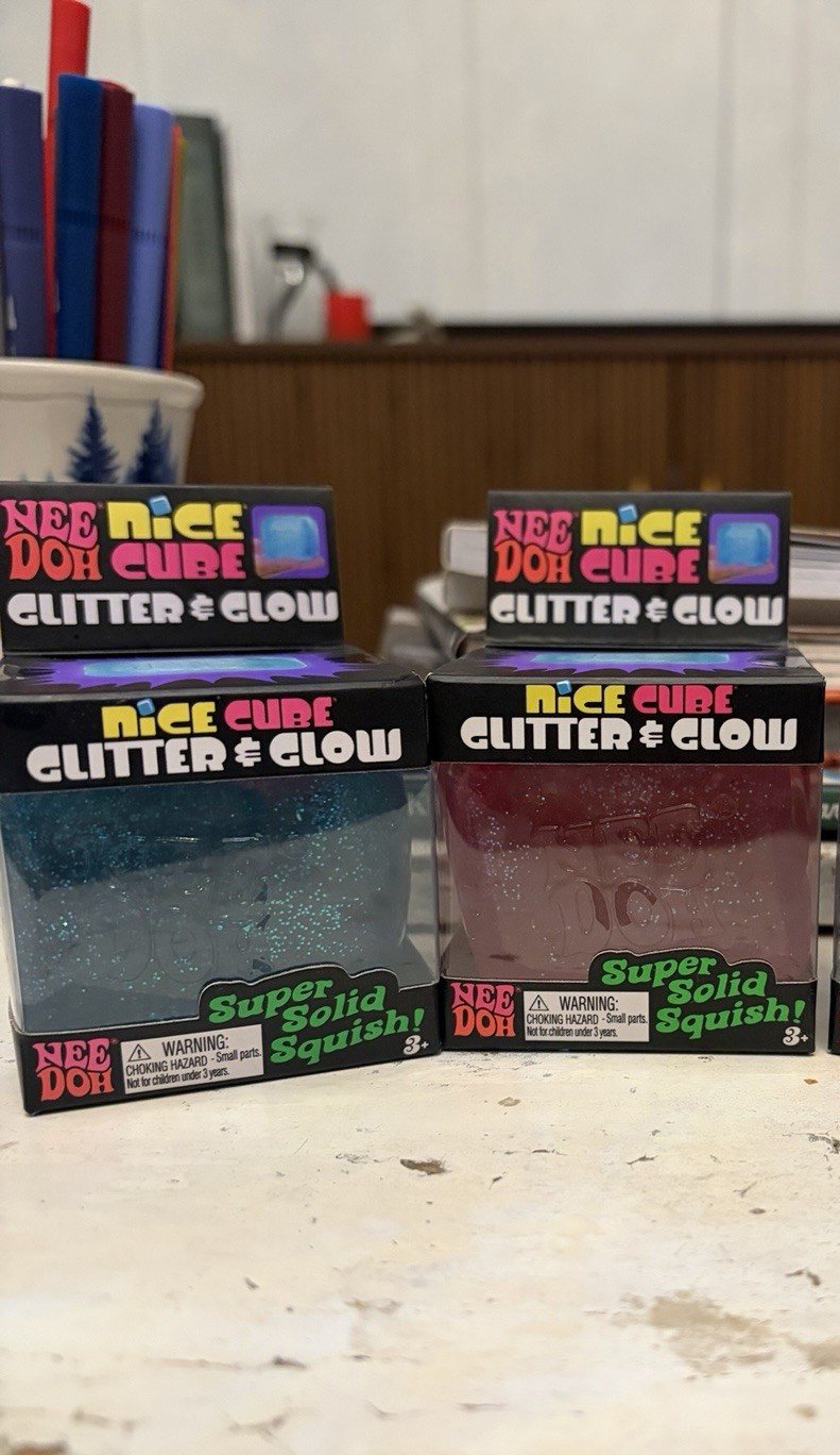 Nee Doh Nice Cube Glitter & Glow Complete Lot of 2 Colors Vary FAST SHIP