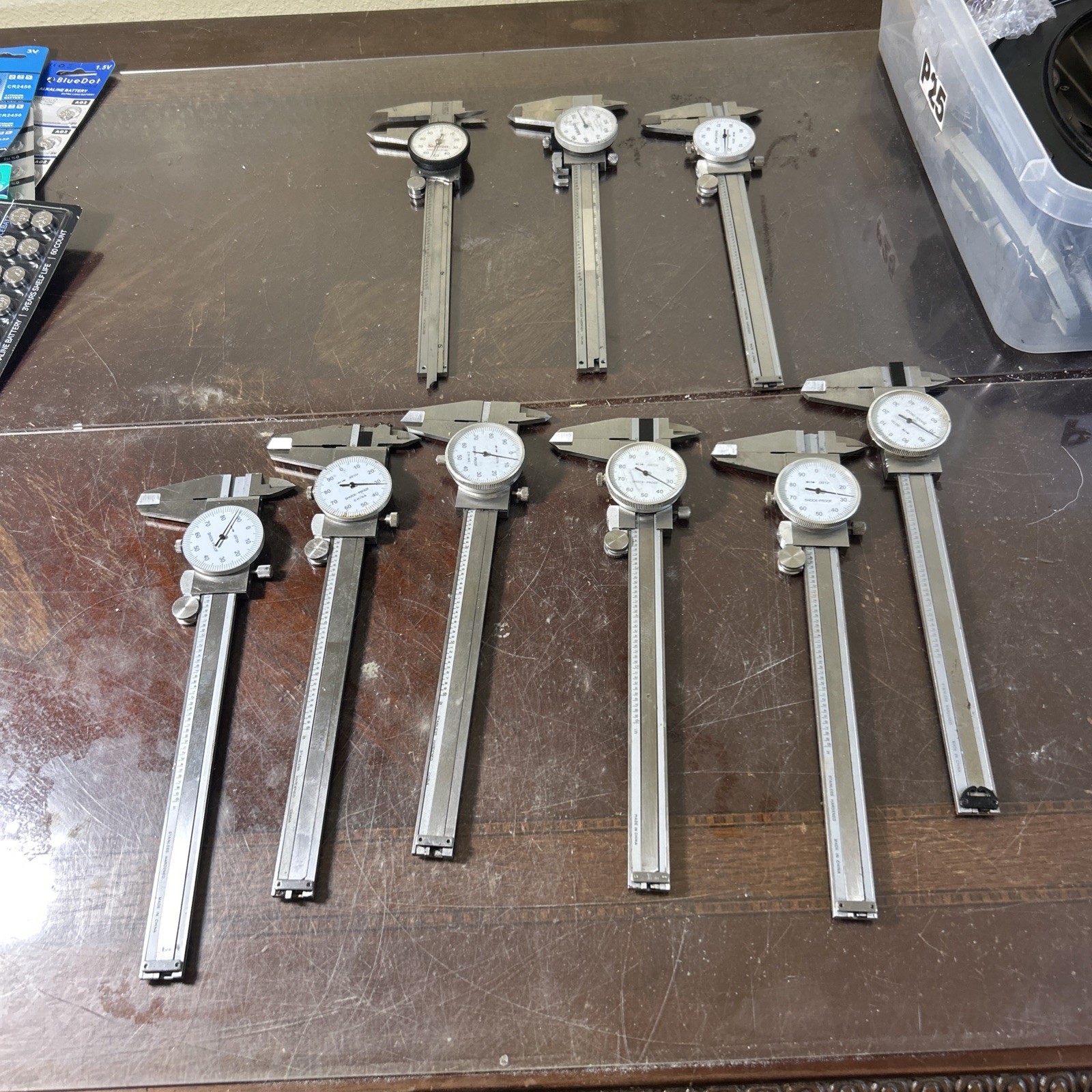 Lot Of 9 As Is 6” Dial Calipers Read (P25)