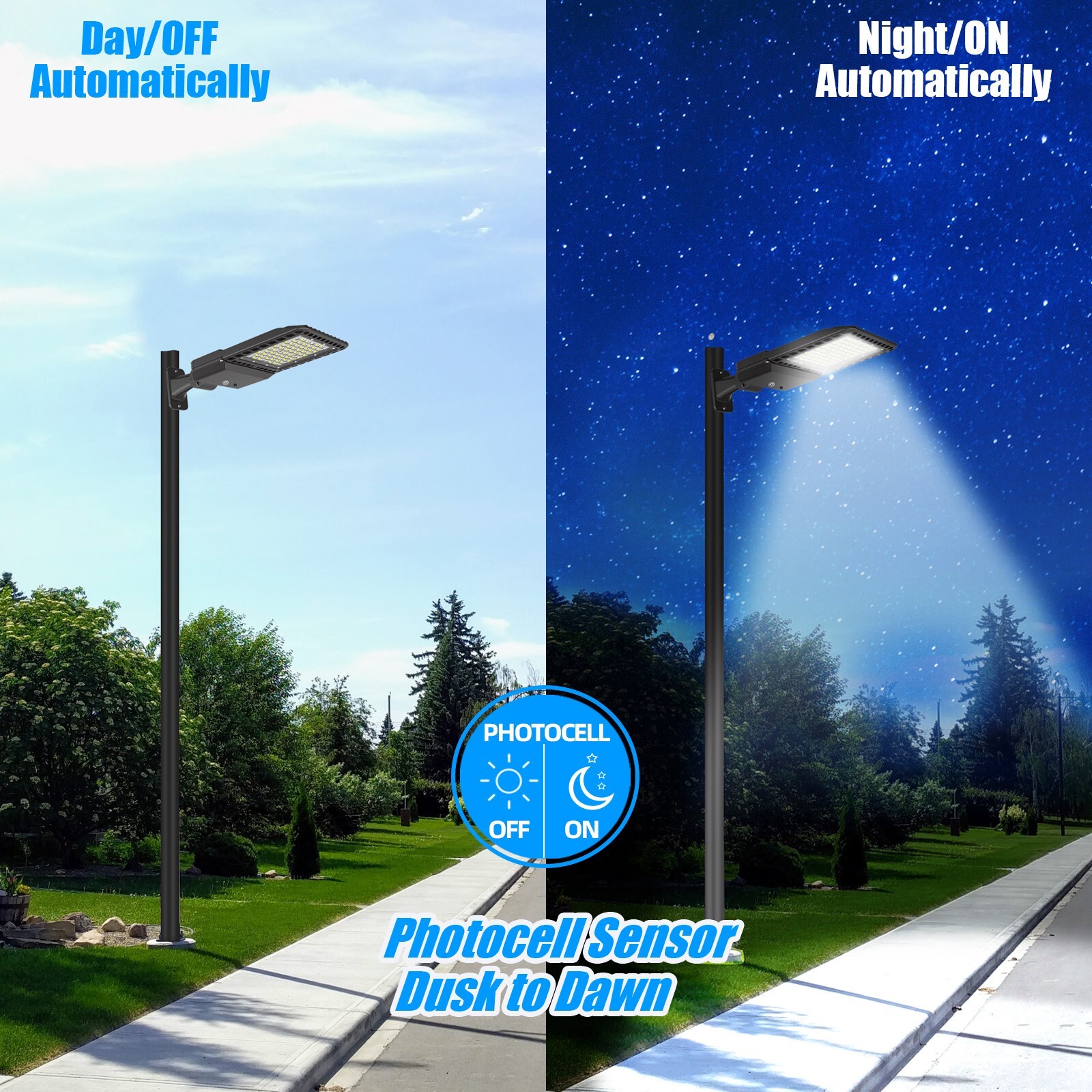 LED Parking Lot Light - 200W Street Lights Dusk to Dawn Outdoor Lighting 3 PACK