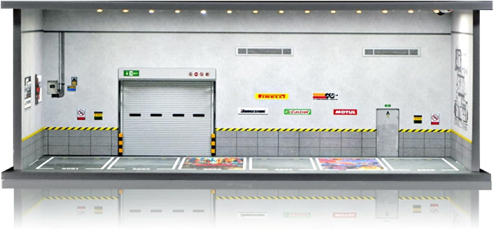 1/64 Scale Cars Display Case: Toy Car Parking Garage with LED Light Compatible w