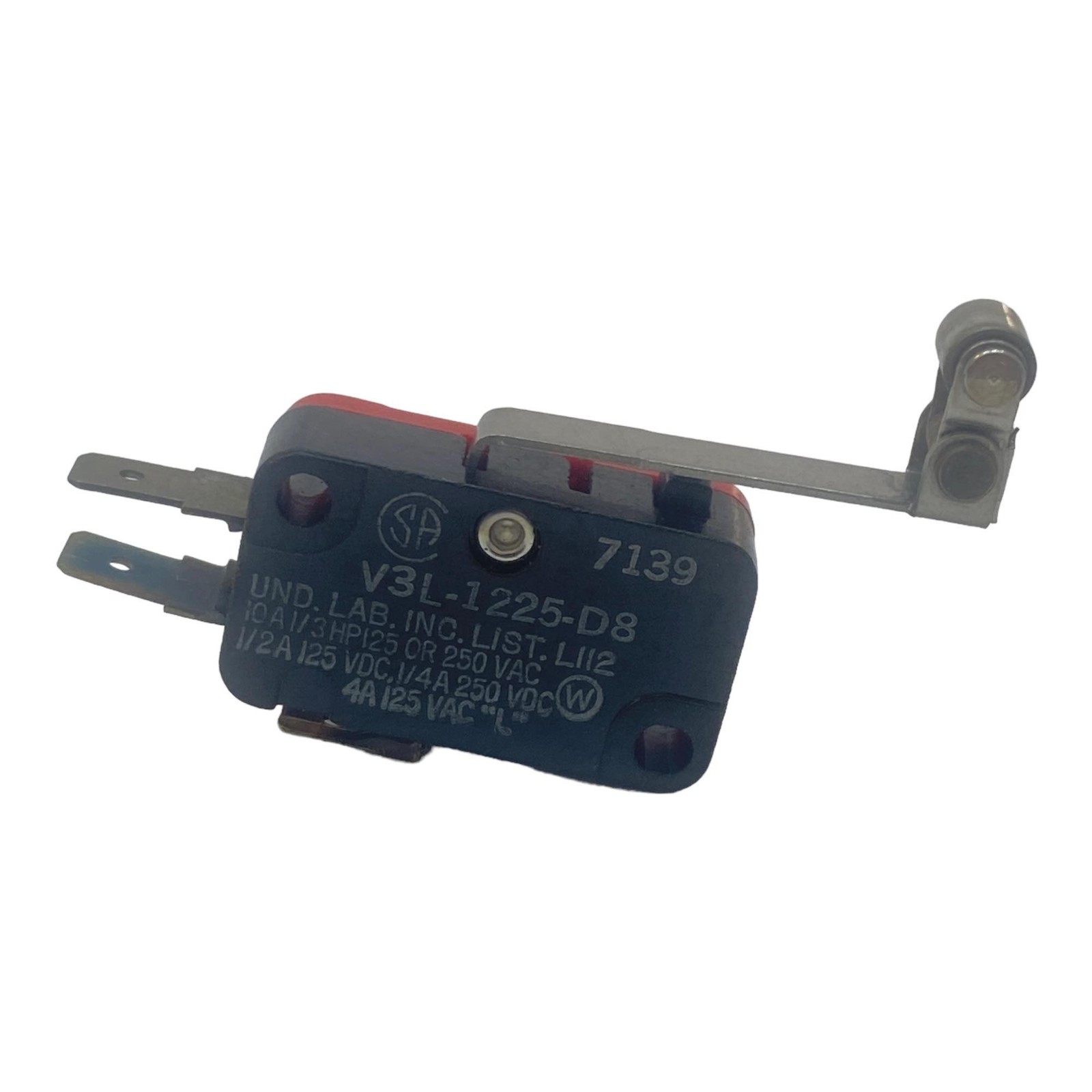 V3L-1225-D8 Und Lab SPDT Snap Action Microswitch Roller Switch 10A/125-250Vac 1/