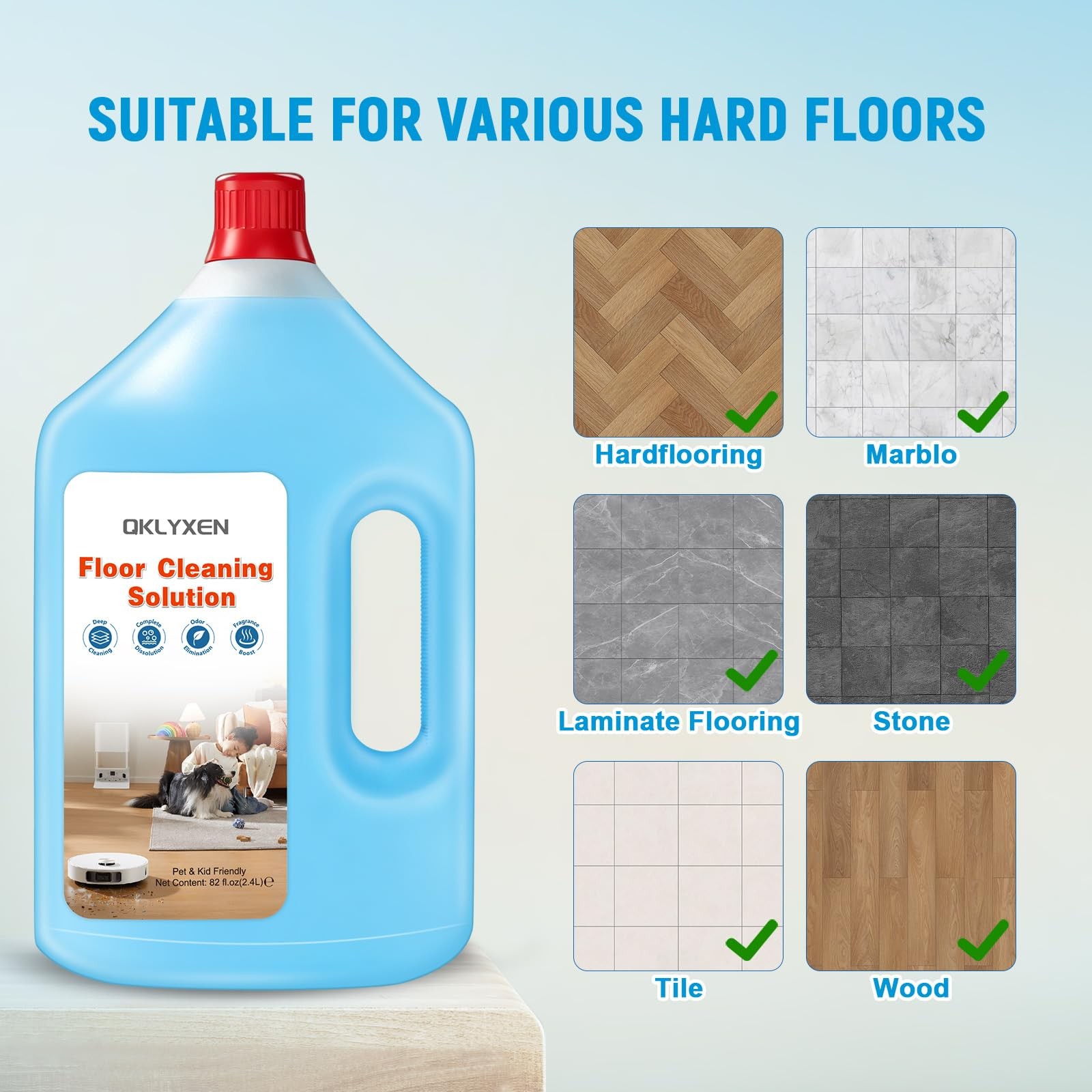 Floor Cleaning Solution with Roborock – 82 fl oz Original Floor Cleaner Refil...