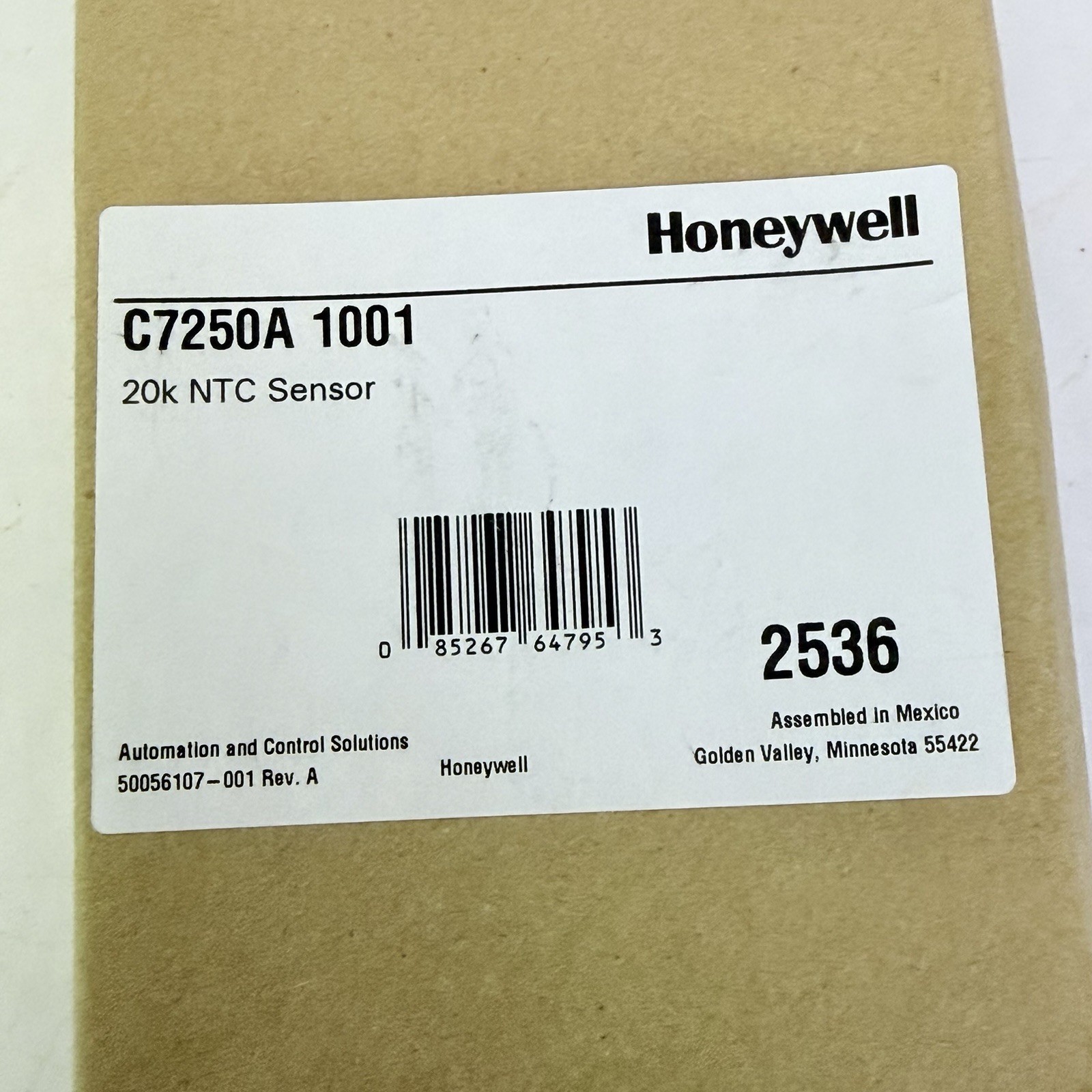 Honeywell C7250A 1001 20K NTC Temperature Sensor