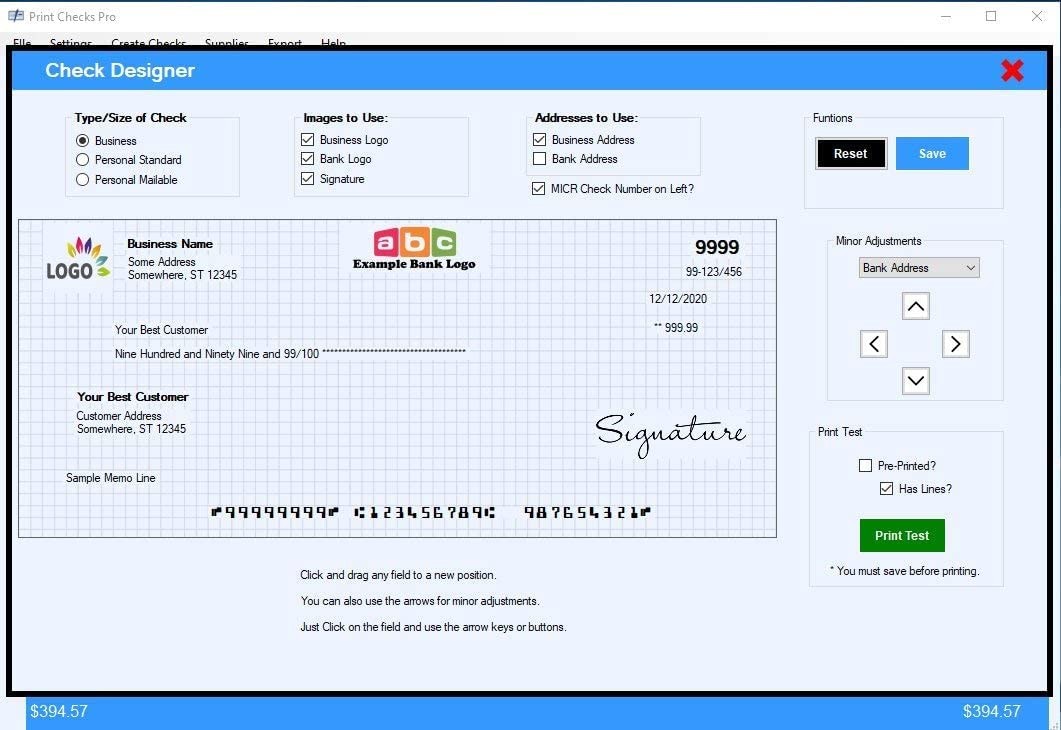 Pro - Check Printing Software for Windows 10/11