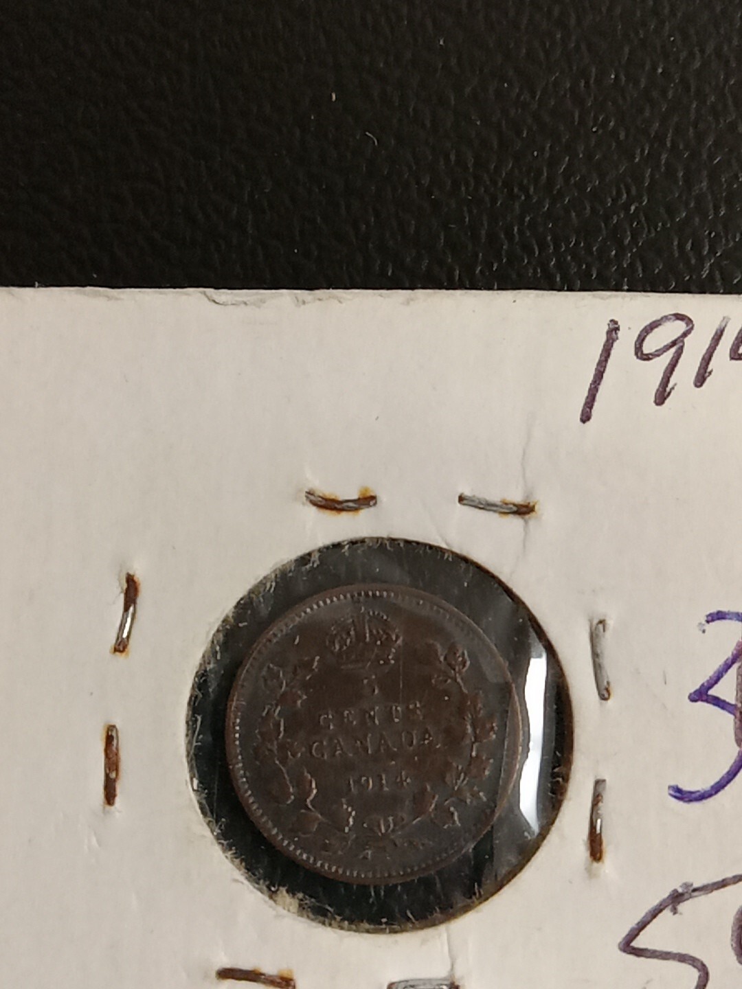 1914 Canada 5 Cents Small .925 Silver Coin #3