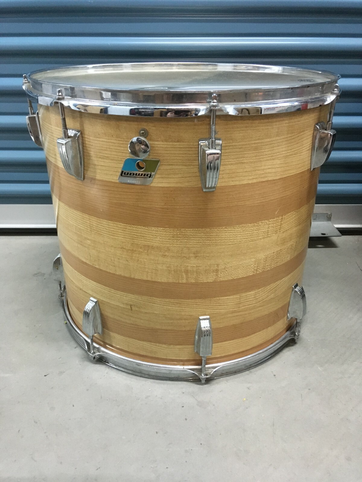 BEAUTIFUL ORIGINAL 1 OWNER 1980 LUDWIG BUTCHER BLOCK 18X16 FLOATING FLOOR TOM
