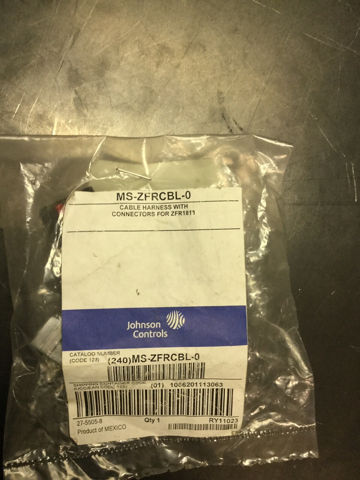 NEW, SEALED, JOHNSON CONTROLS, MS-ZFRCBL-0, CABLE HARNESS, (13J-4)