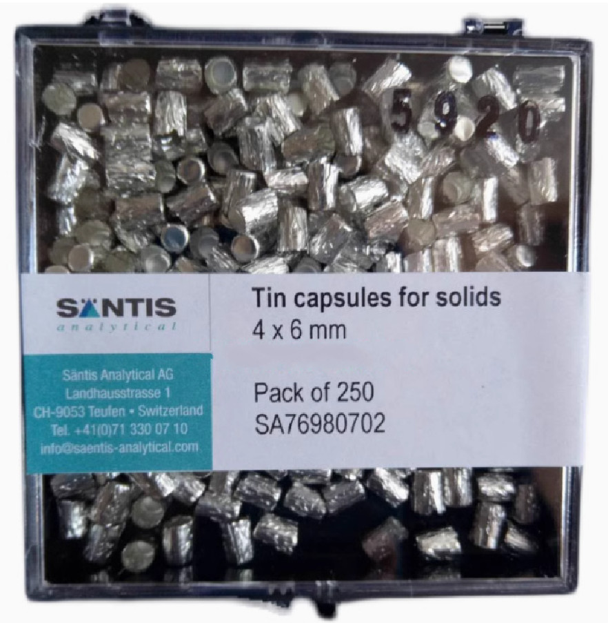 One box/250pcs SA76980702 Pressed Tin Capsules 4 x 6 mm Tin Capsules
