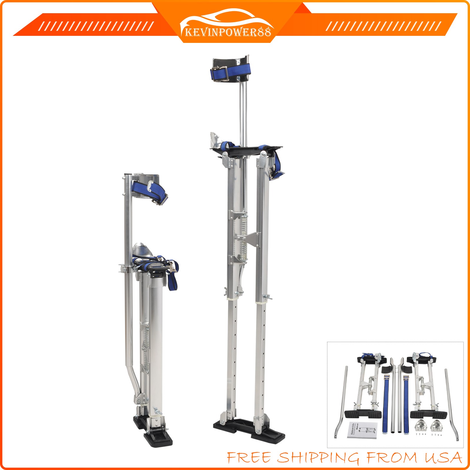 Drywall Stilts 24-40 Inch Silver Aluminum Tool Stilt For Painting Painter Taping