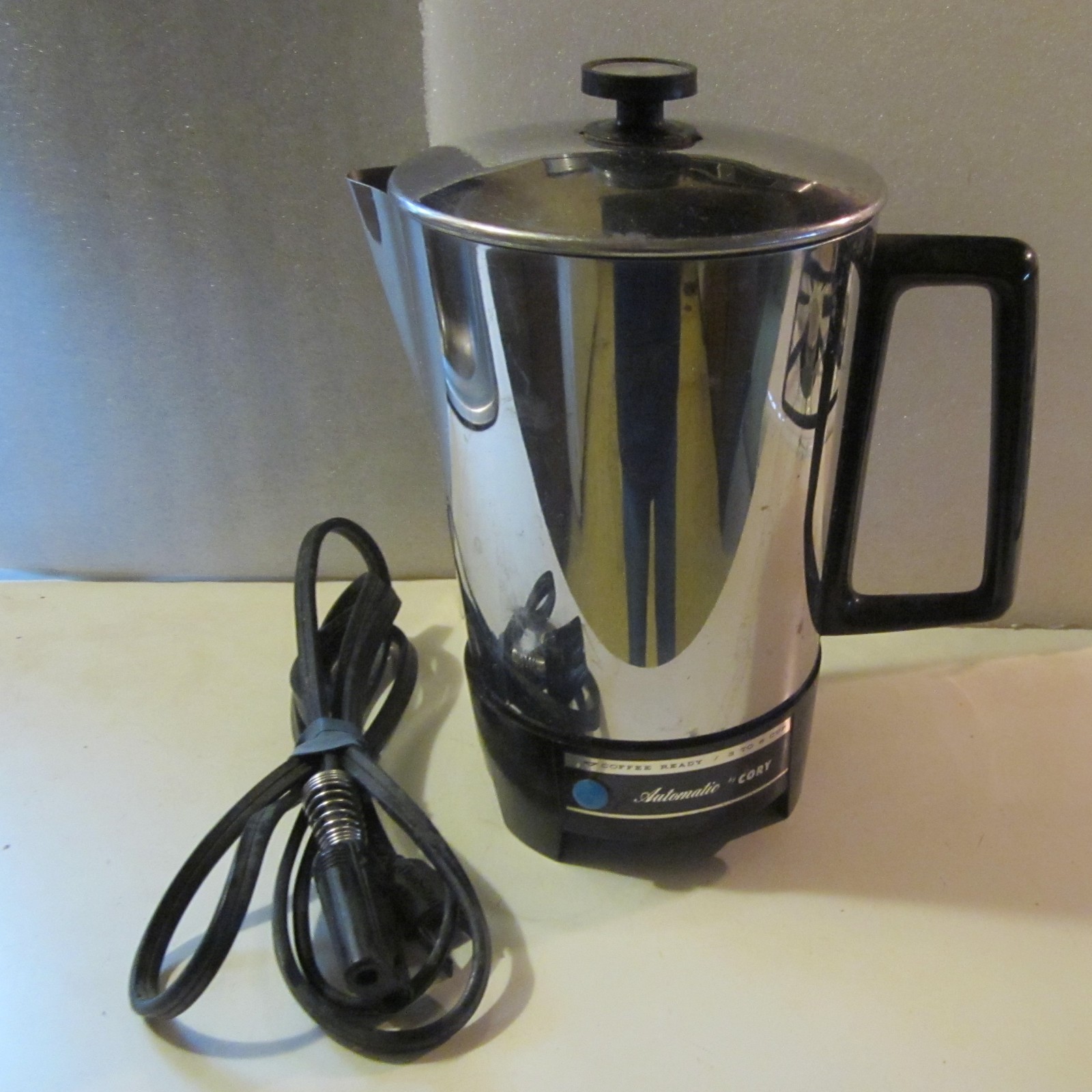 Vintage 1950's  Electric Percolator by Cory Model S36 6 Cup Coffee Maker WORKS!