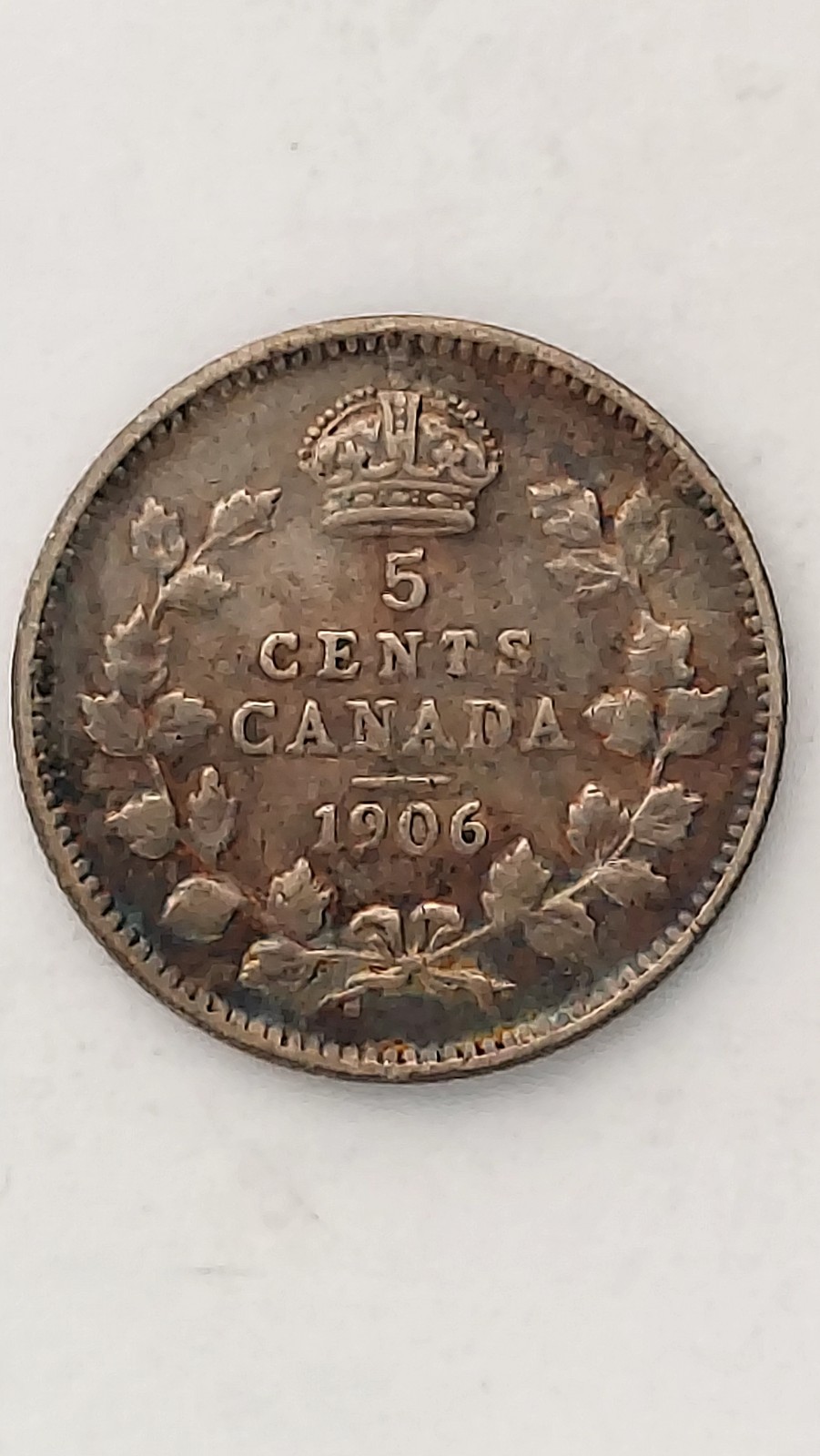 1906 Canada, 5 Cent Silver, .925 Silver
