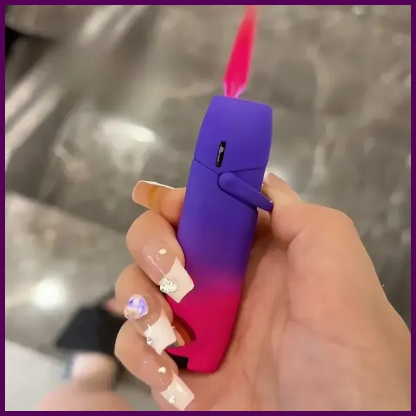 NEW Creative Outdoor Windproof Metal Pink Flame Lighter Arm Ignition Spray