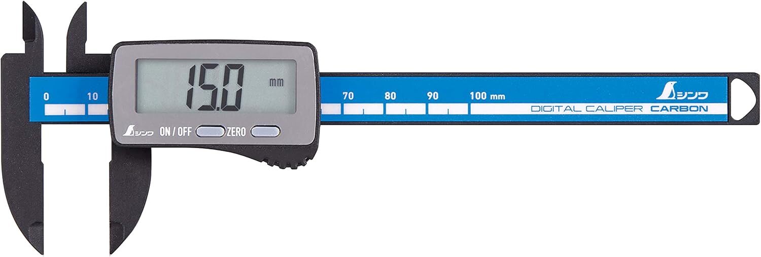 Shinwa Sokutei Digital Caliper Carbon Fiber Capital Letter 100mm 19989