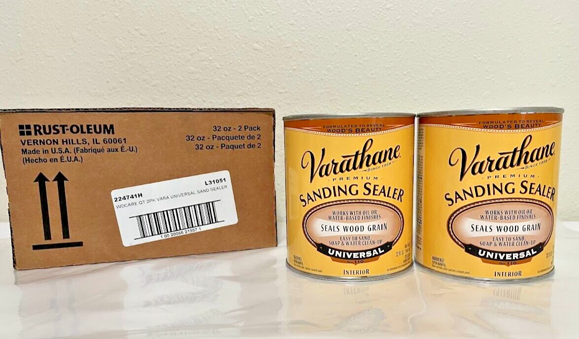 2 x Varathane Sand Sealer 32 oz ea Rust-Oleum Seals Wood Grain  Factory Case