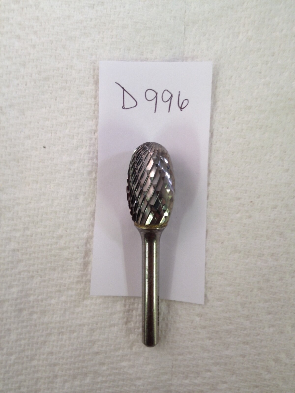 1 NEW FALCON / SGS 1/4" SHANK CARBIDE BURR. SE-6. DOUBLE CUT. OVAL SHAPE (D996)