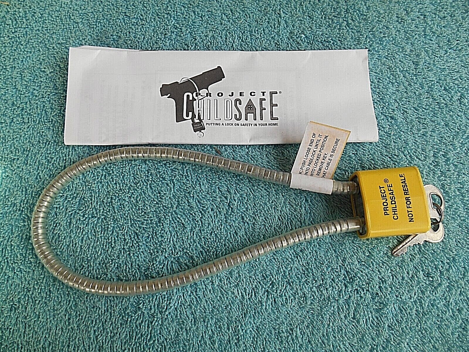 Project Child Safe Cable Gun Lock with 2 Keys New in Original Package
