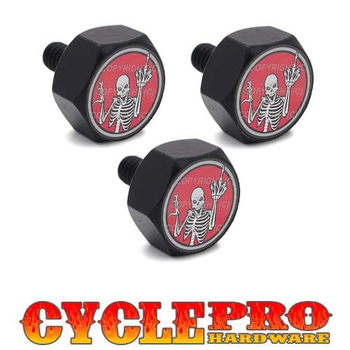 Black Billet Hex Windshield Bolt Kit For 93-13 Harley Touring - SKELETON FGR