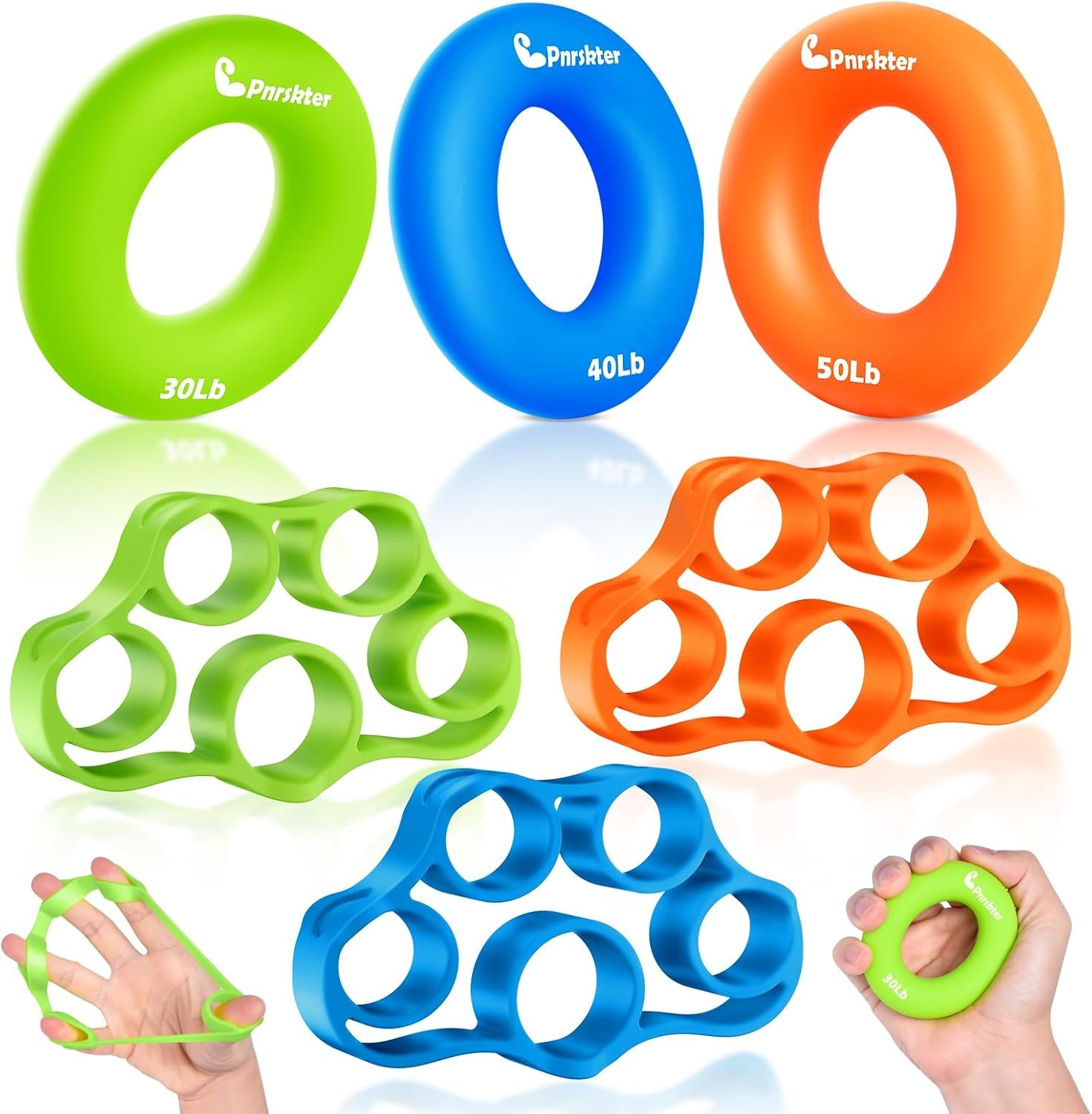 Pnrskter Hand Grip Strengthener, Finger Exerciser, Strength Multicolor