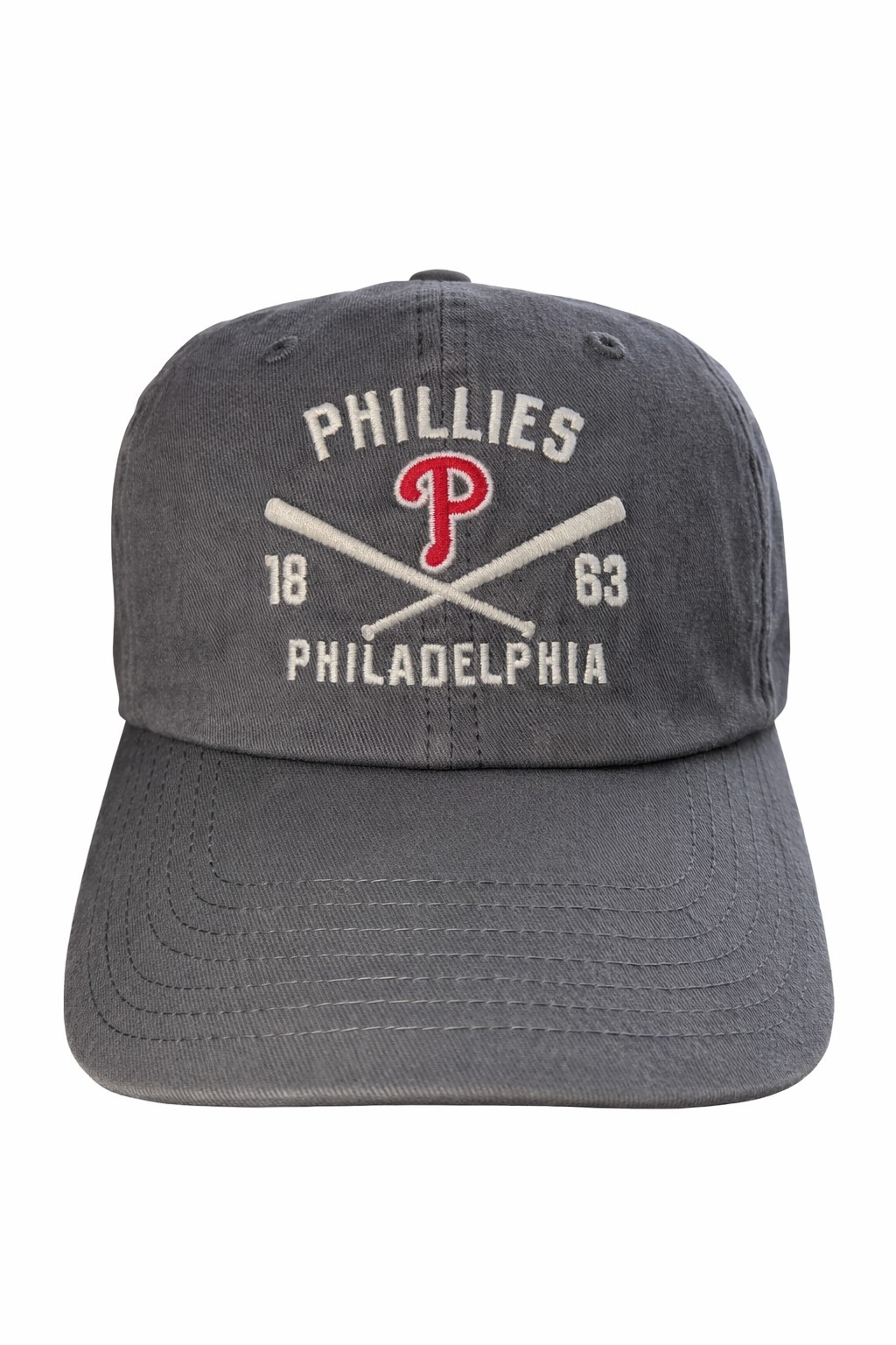 Philadelphia Phillies 47  Strapback Hat Gray Clean Up Cap MLB Adjustable 1863