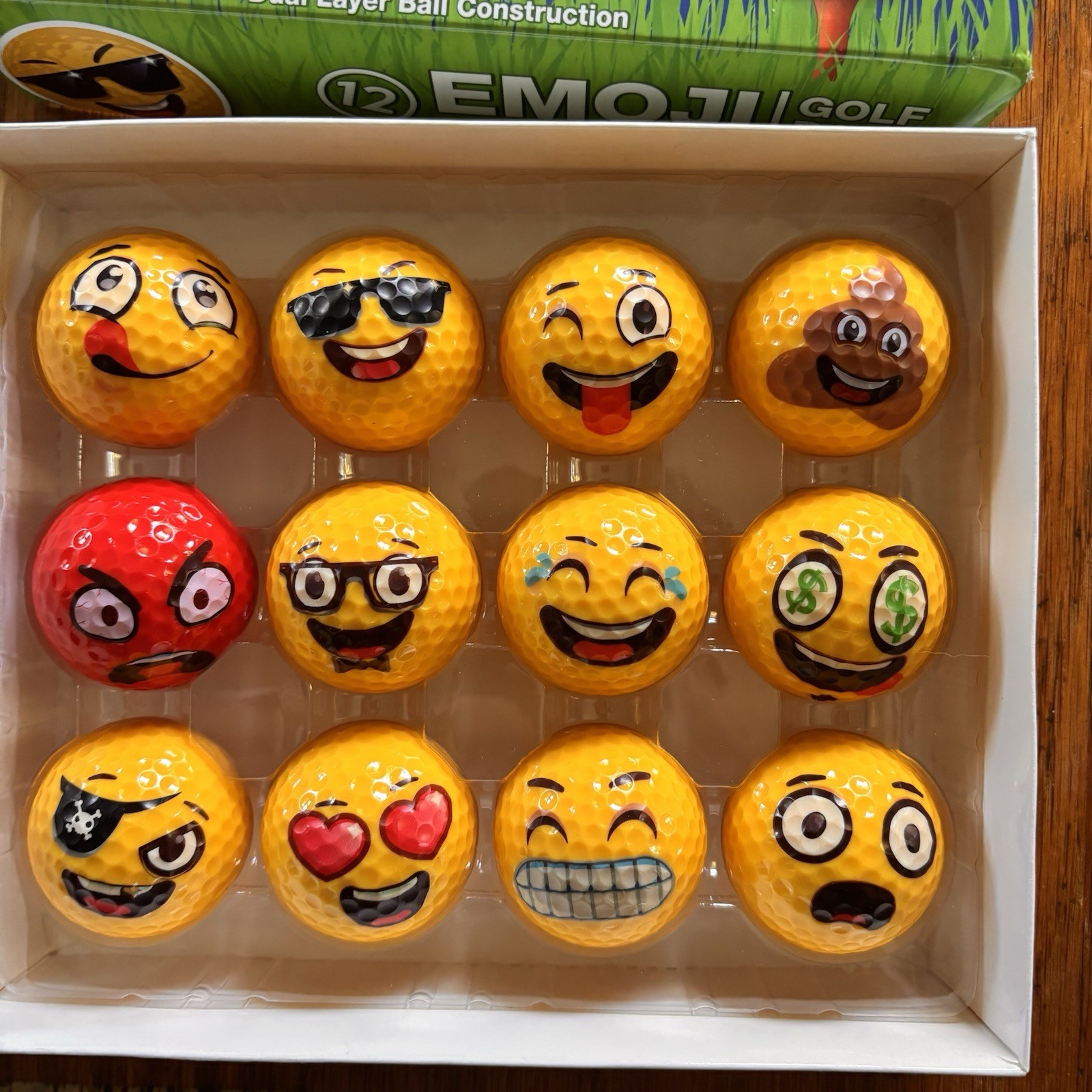 Oji Moji Premium Emoticon Unique Professional Practice Golf Balls 12pack New