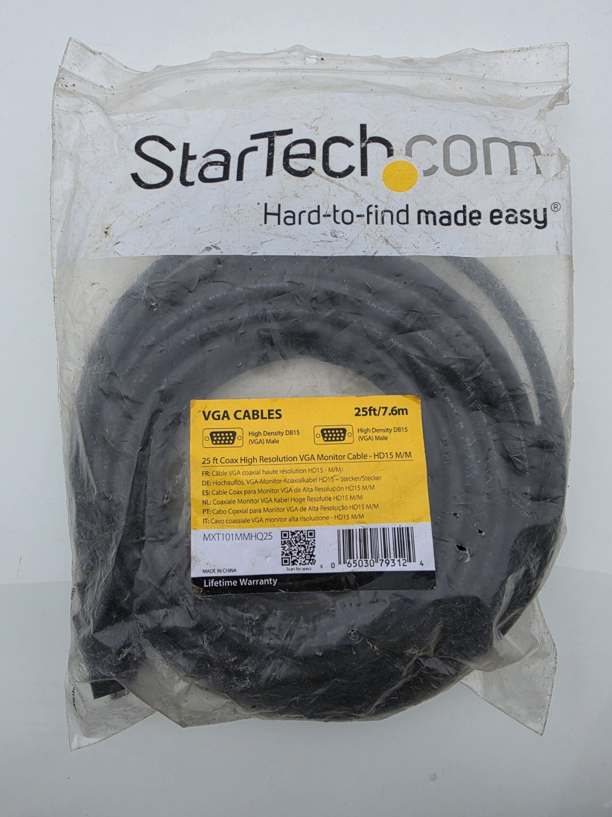 Star Tech 25 Foot Male to Male VGA Cable