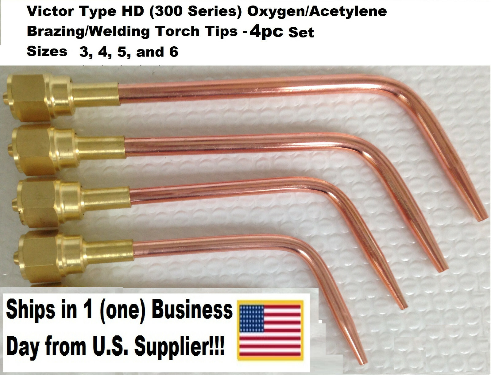 Victor Type HD (300 series) Oxygen/Acetylene Brazing/Welding Torch Tip Set -4pc