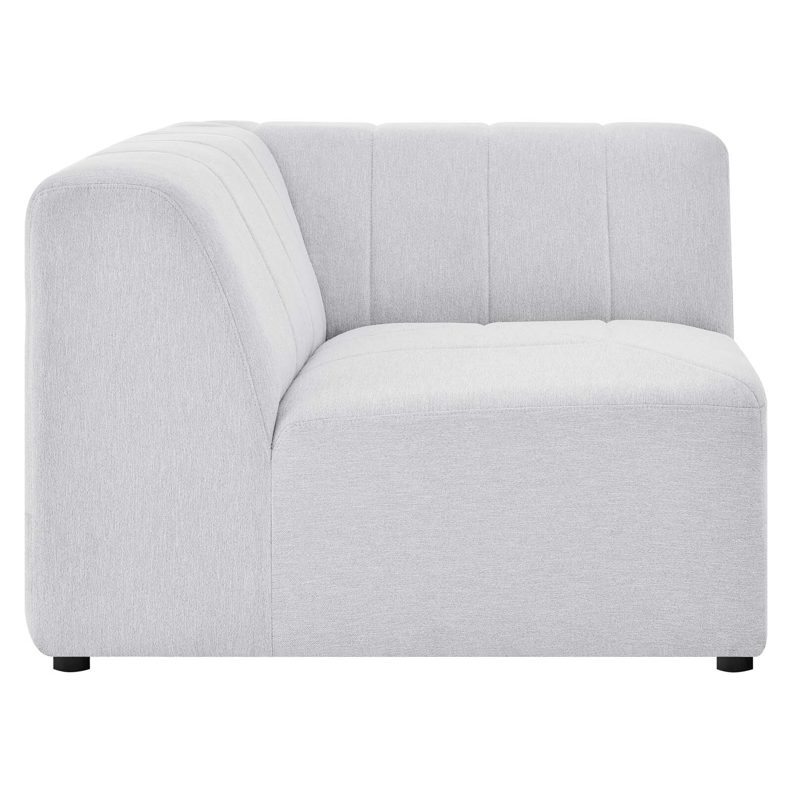 Modway Bartlett Channel Tufted Upholstered Sectional Sofa Corner Chair in Ivory