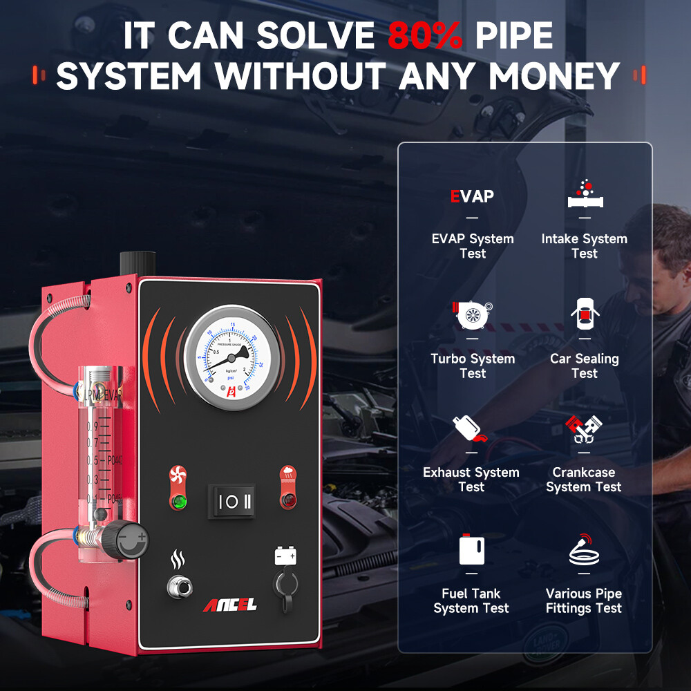 Automotive Pipe Leak Detector EVAP Smoke Machine Tester Kit Build-in Air Pump
