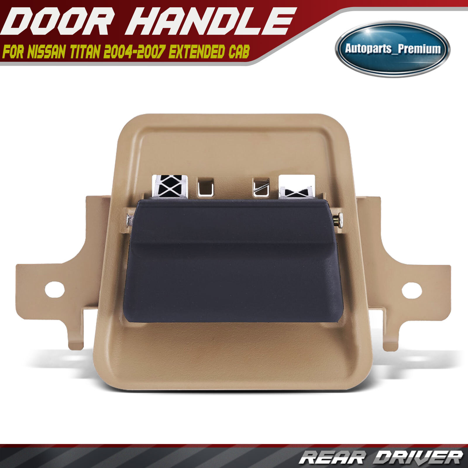 Rear LH Black+Beige Interior Door Handle for Nissan TITAN 2004-2007 Extended Cab