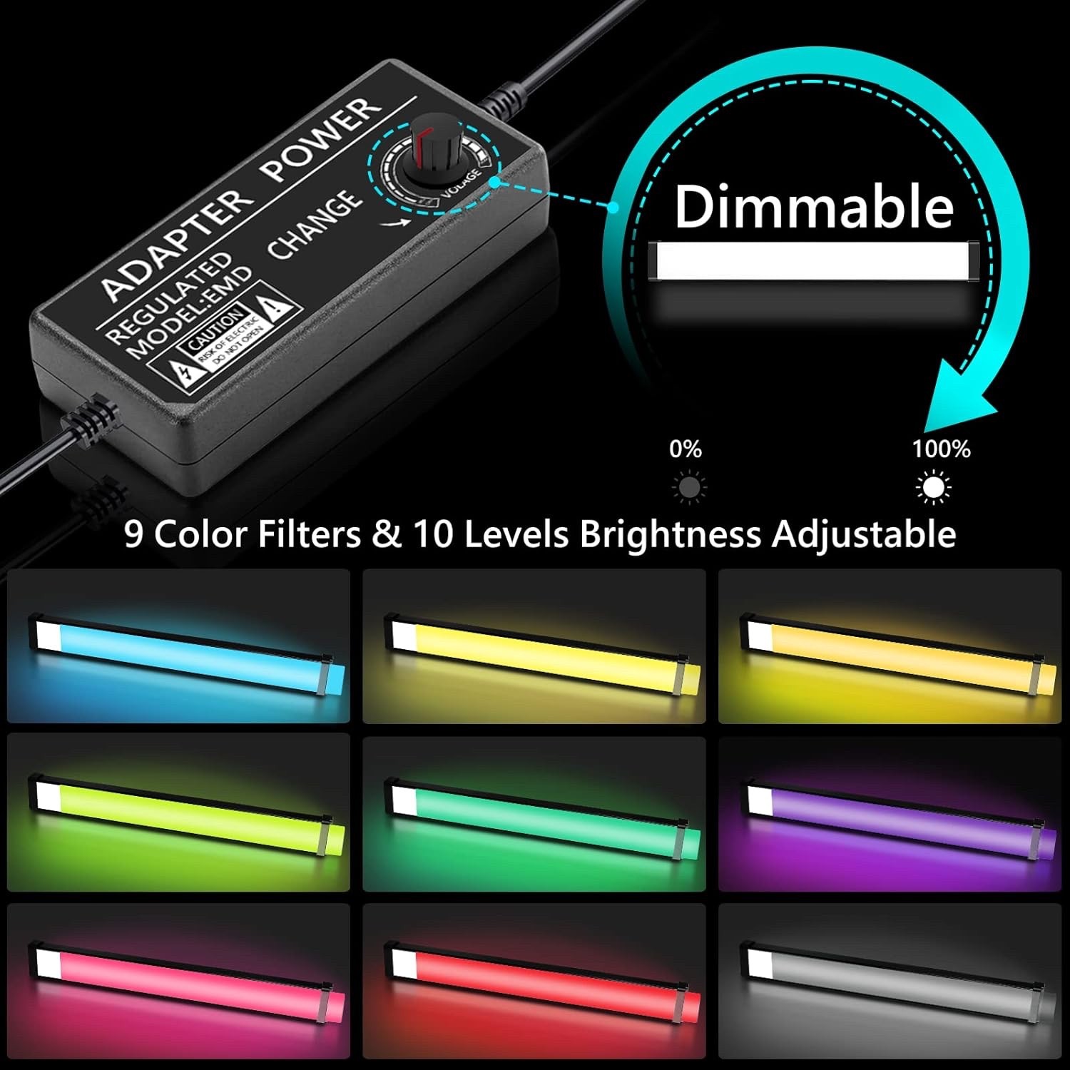 Led Video Lighting Kit with Wand Stick - Photography Studio Light,Adjustable