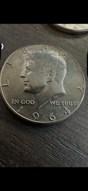 4 Kennedy Half Dollars 90% Silver Lot Of 4 1964 brilliant gorgeous bright