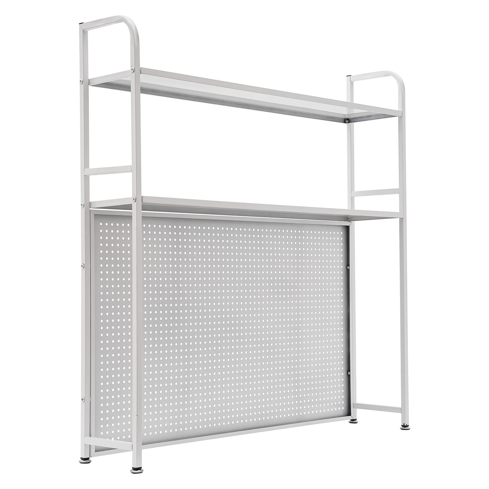 Stylish Desk Bookshelf with Dual Layer, Sturdy Iron & Customizable Hooks
