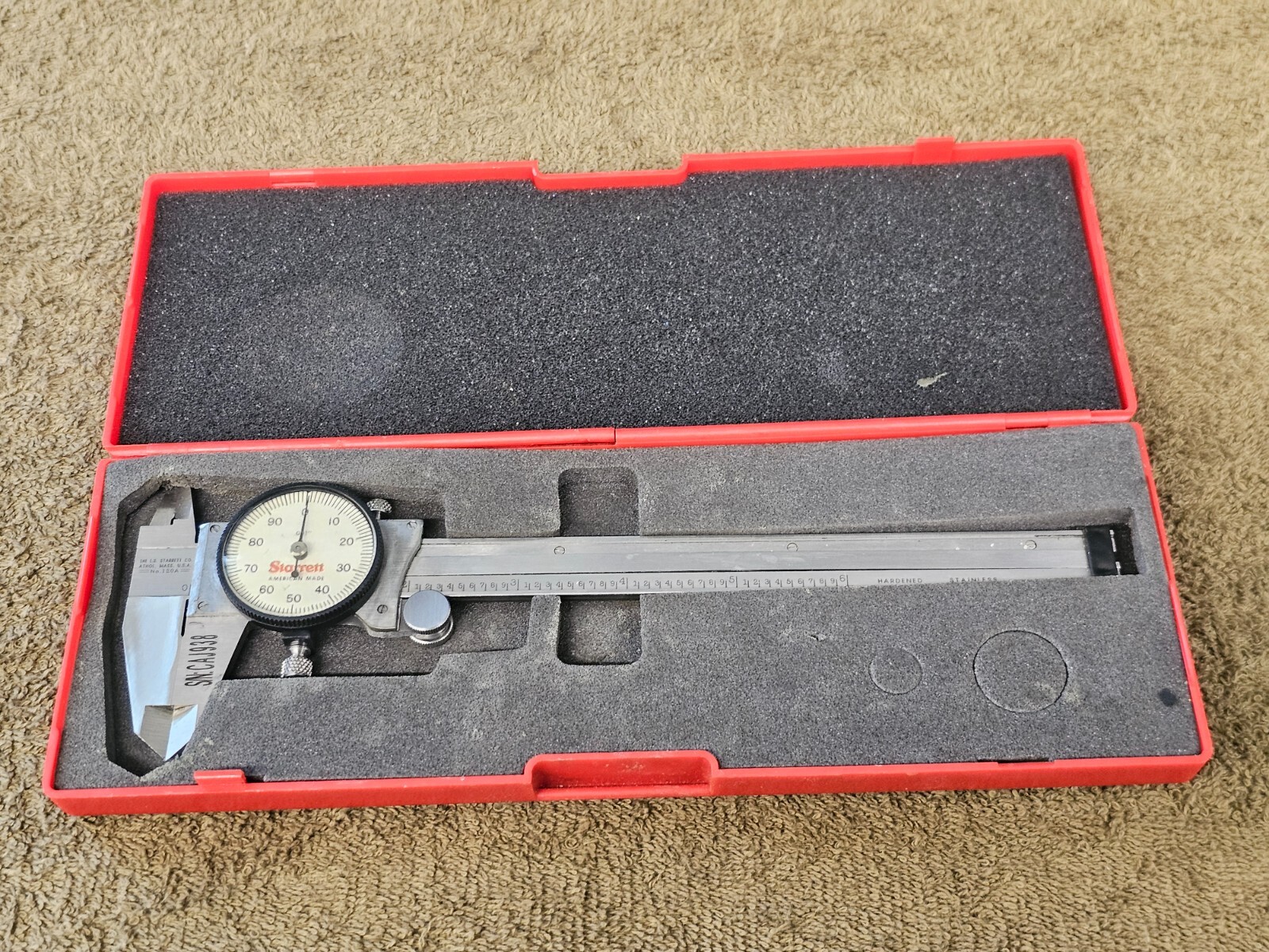 Starrett Slide Caliper Mechanical Dial No 120A .001 Precision Machinist Tool 6"