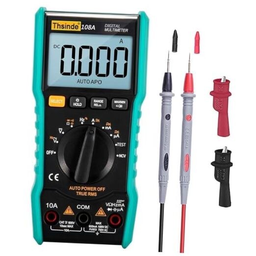Auto-Ranging Digital Multimeter with Dual Waveform Generator, True RMS, NCV,
