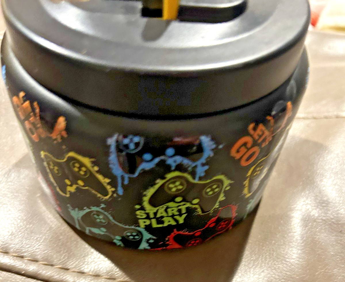 Gaming Jar Lets Go Controller Design Black Storage Container 3.5”