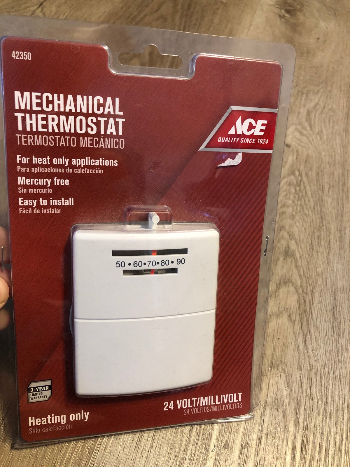 ACE Lever Mechanical Manual Thermostat 42350 Heat Only 24V NEW