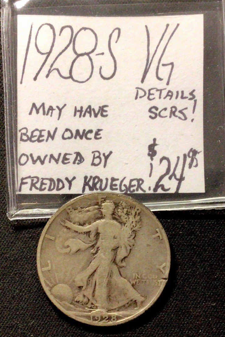 1928 S Walking Liberty Silver Half Dollar VG! Details SCRS! ENN Coins