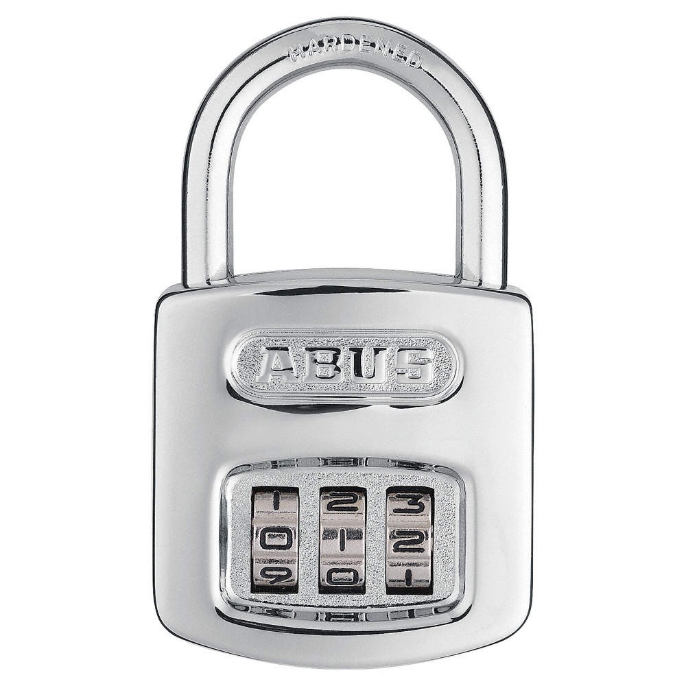 ABUS 160/40 Combination Padlock,2in,Rectangle,Silver 14Z331