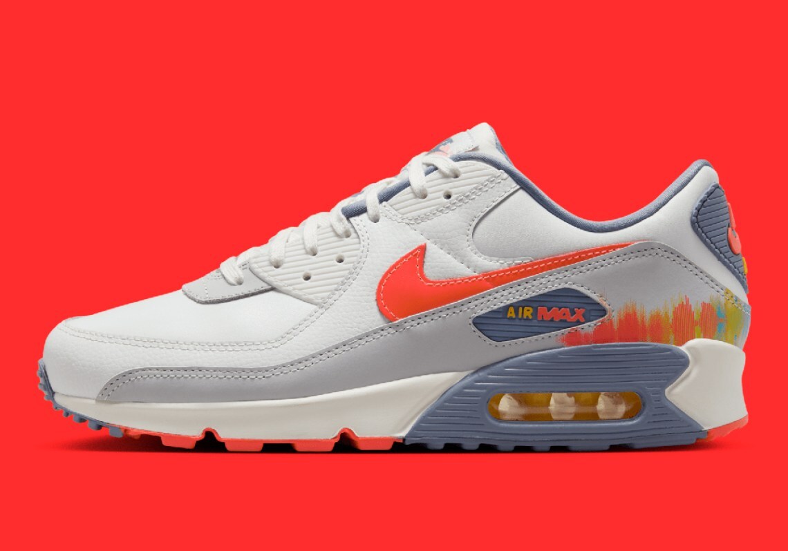 Nike Air Max 90 PRM Sound Wave Summit White Crimson Nby HJ9147-121 sz 11 Men's