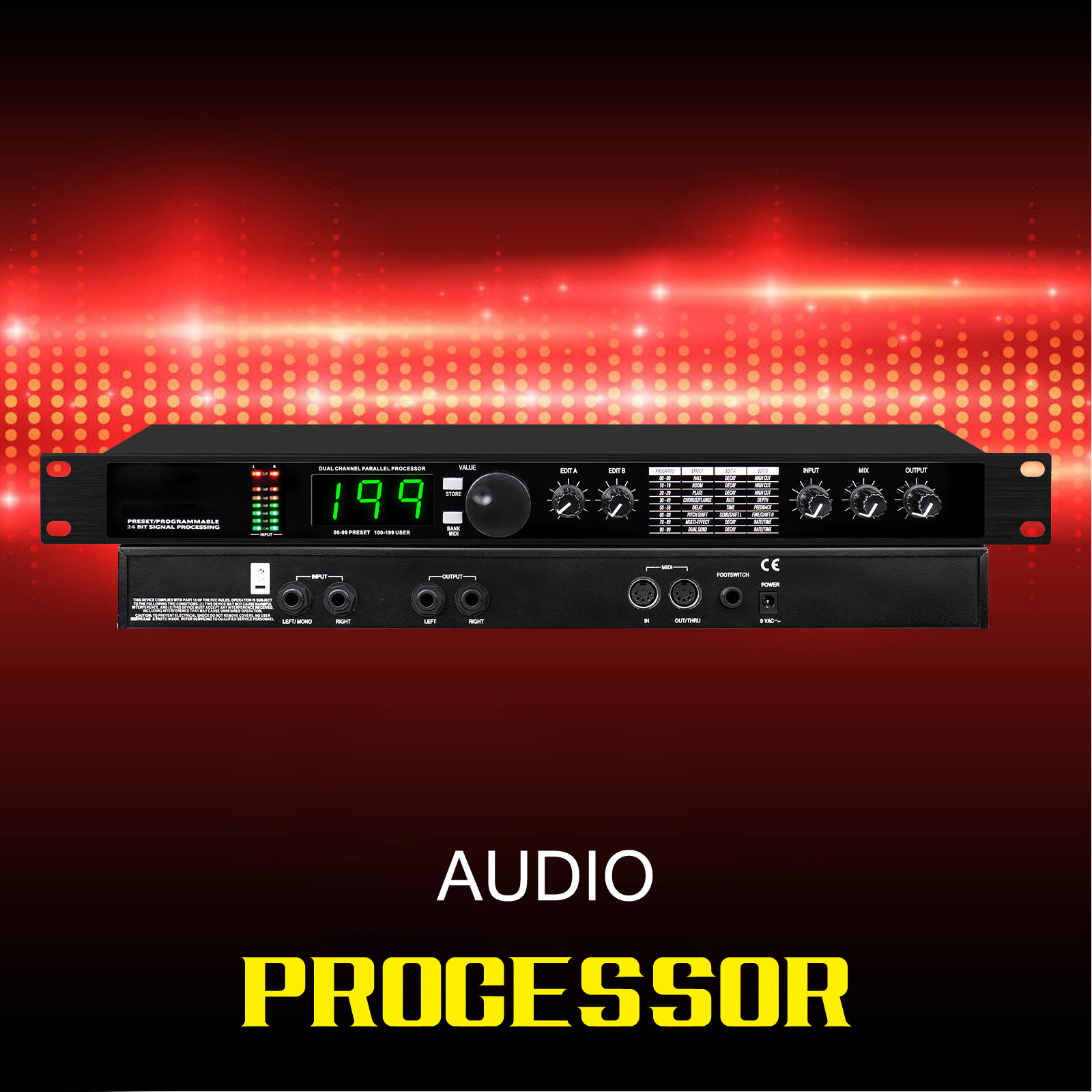 Professional Audio Processor Digital Reverb Multi Effect DSP Processor Equalizer