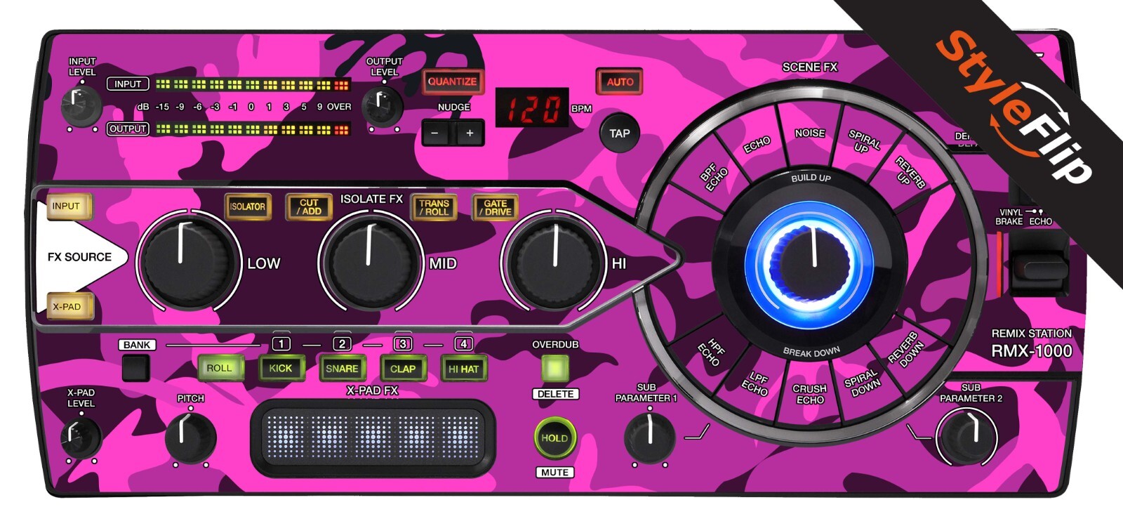 Pioneer Remix Station RMX-1000 Skin | Camo Pink | Protective Decal | StyleFlip