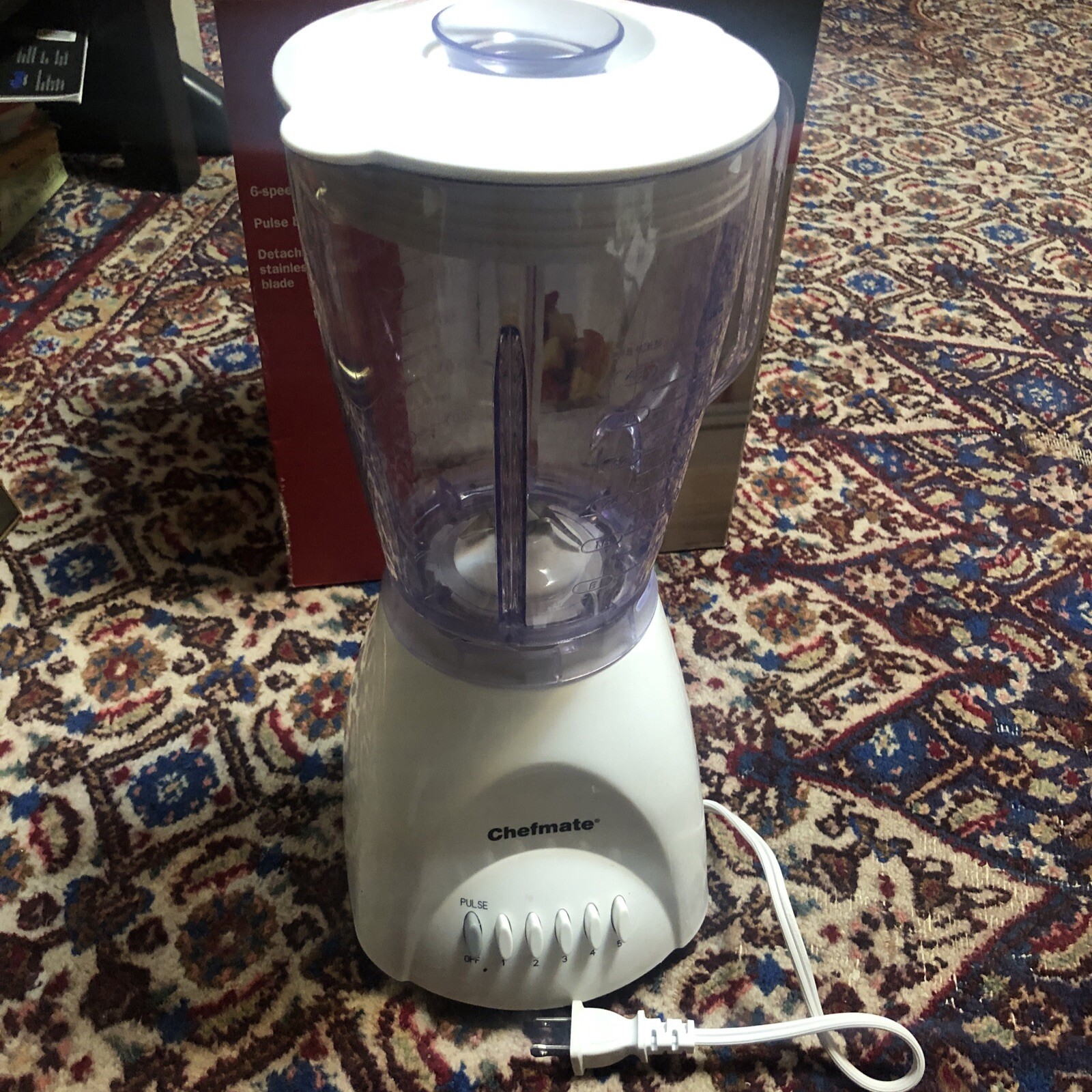 NEW 6 Speed chefmate Blender pulse botton big jar detachable steel blade white