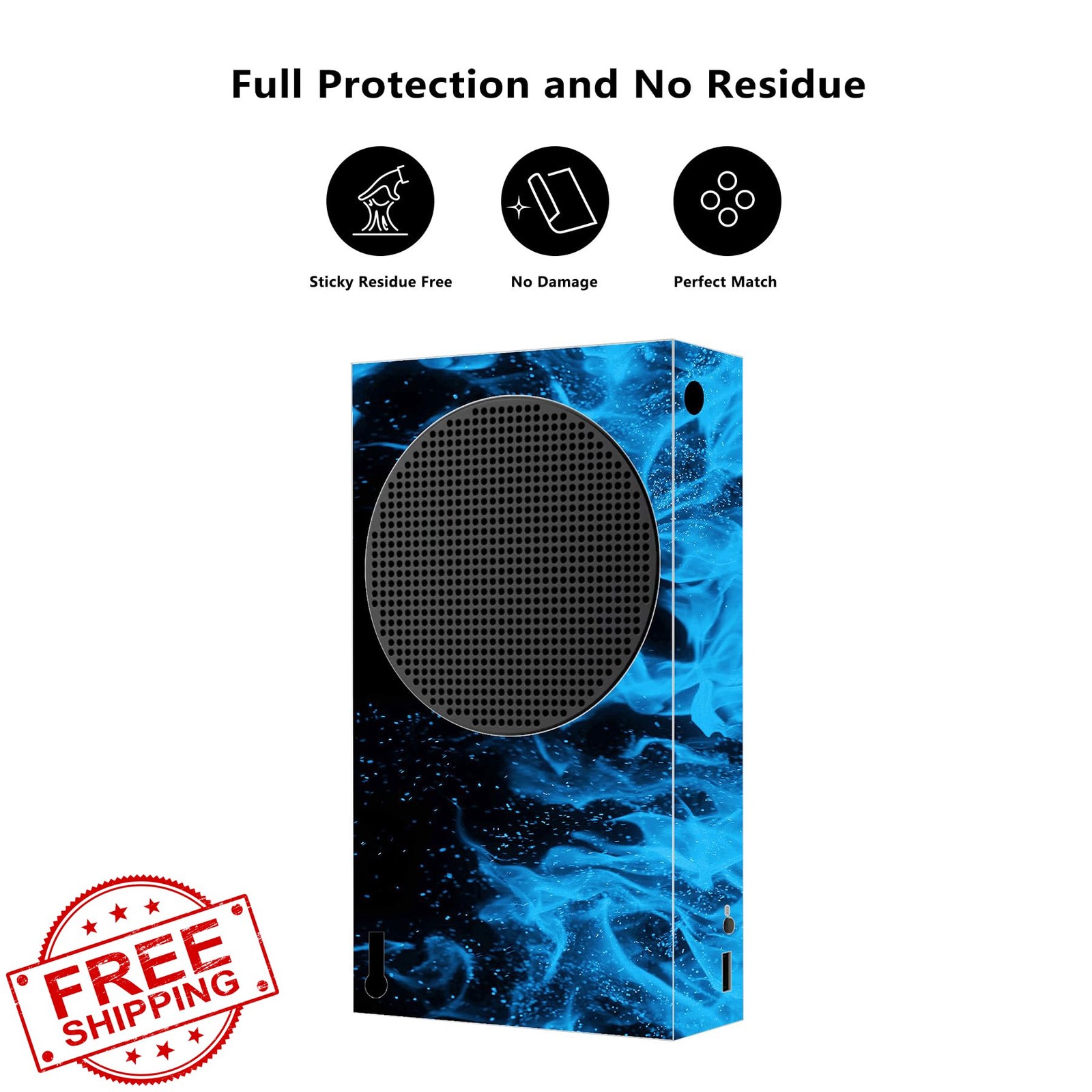 PlayVital Blue Flame Custom Vinyl Skin for Xbox Core Controller
