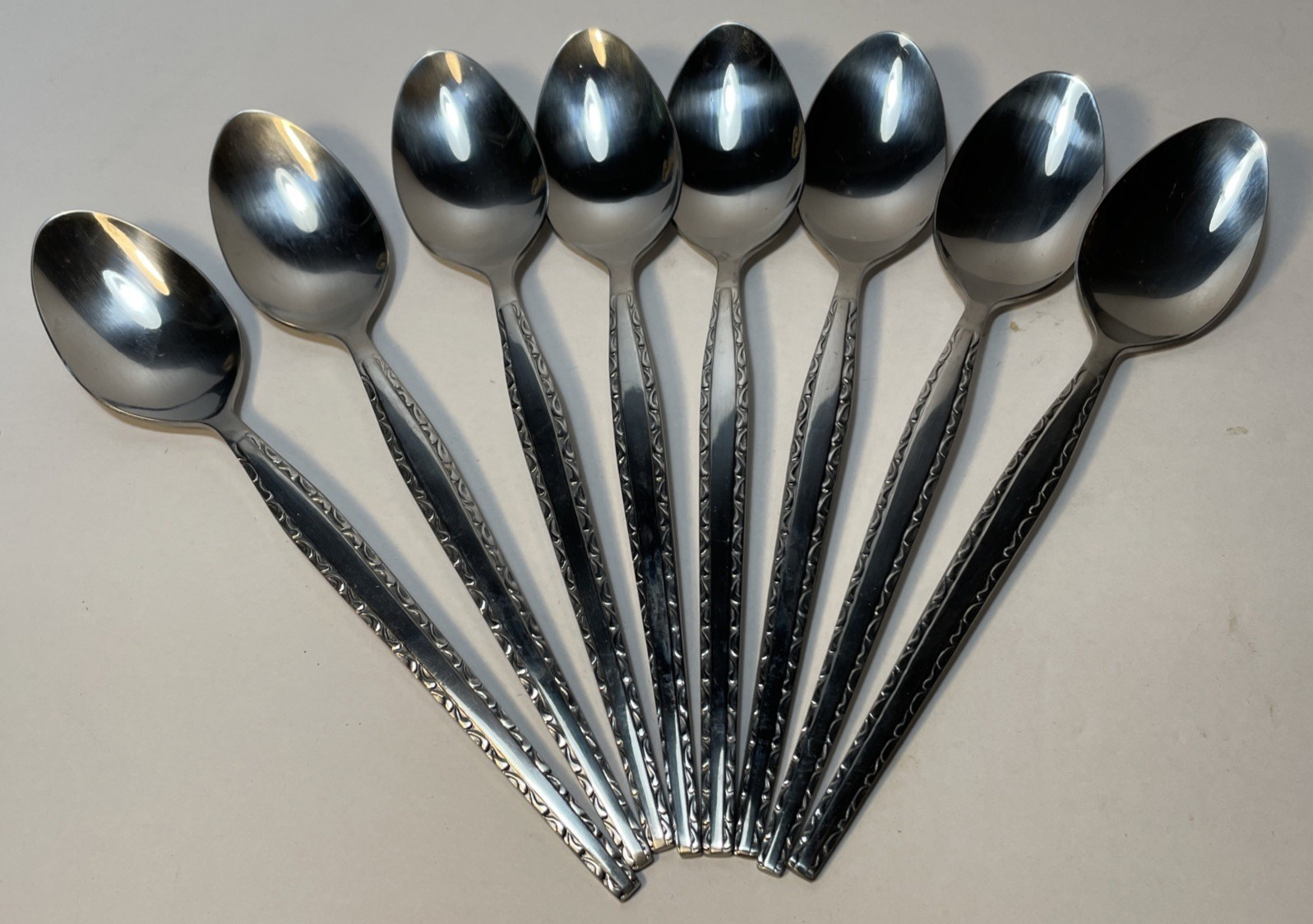 Stanley Roberts Rogers Stainless Steel ENSENADA Lot of 8 Spoons NOS