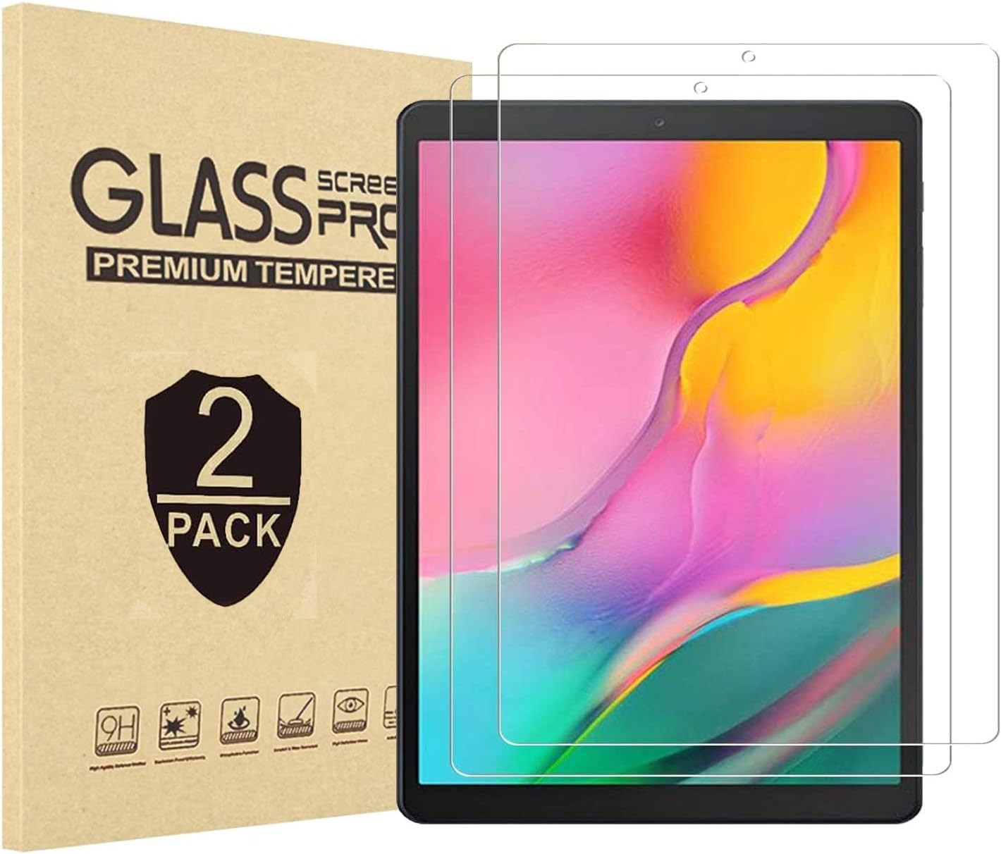 Gjinniuk 2 Pack Screen Protector For Galaxy Tab A 10.1 Inch 2019 Model SMT510...