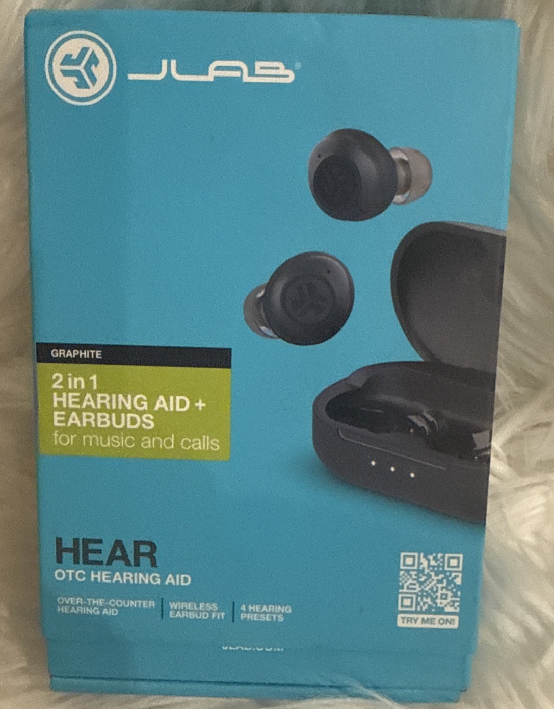 JLab 2 in 1 Hearing Aid+ Earbuds Hear OTC & Bluetooth Earbuds, 4 Presets Modes