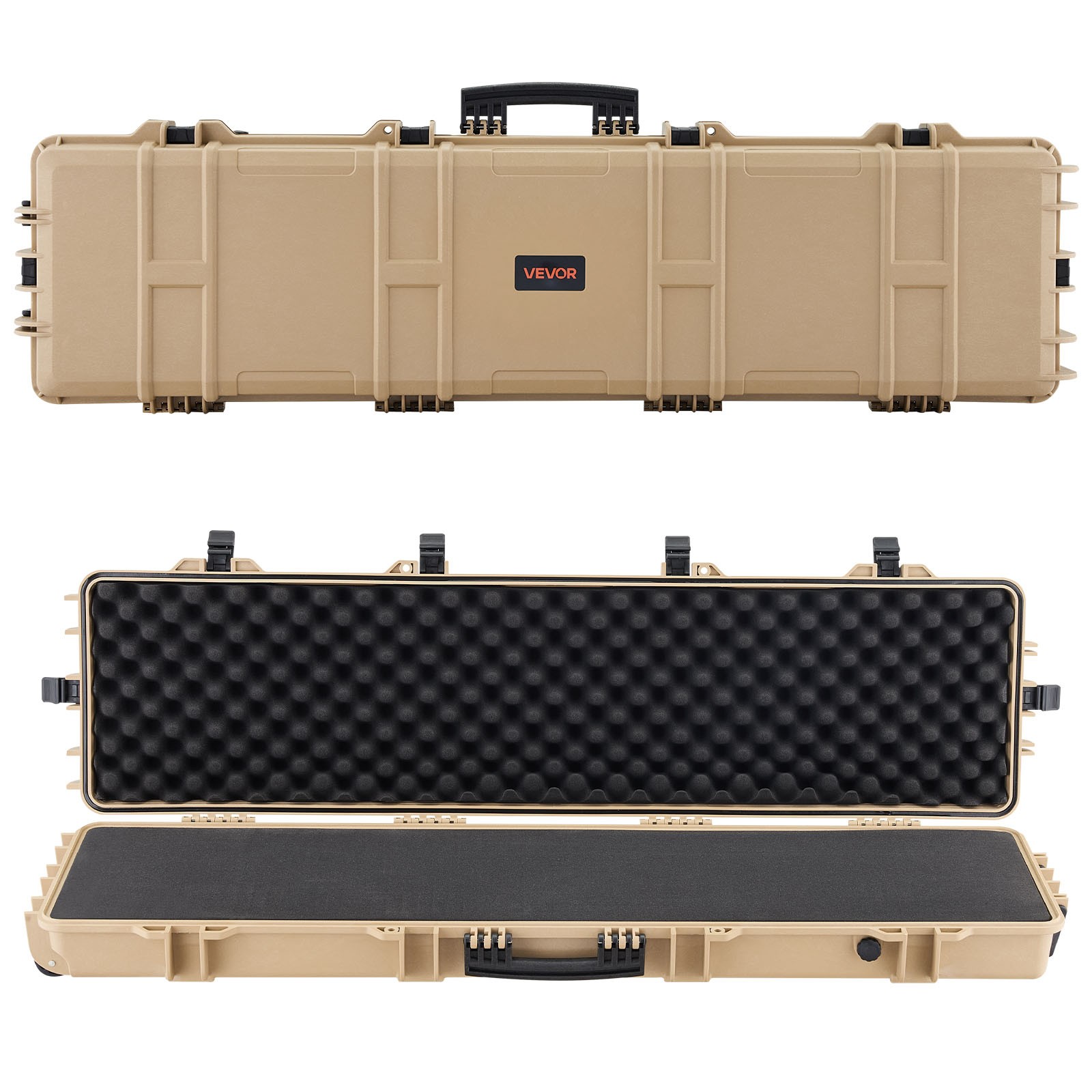 VEVOR Hard Rifle Case 50 in Gun Storage Case IP67 Waterproof & Dustproof Khaki
