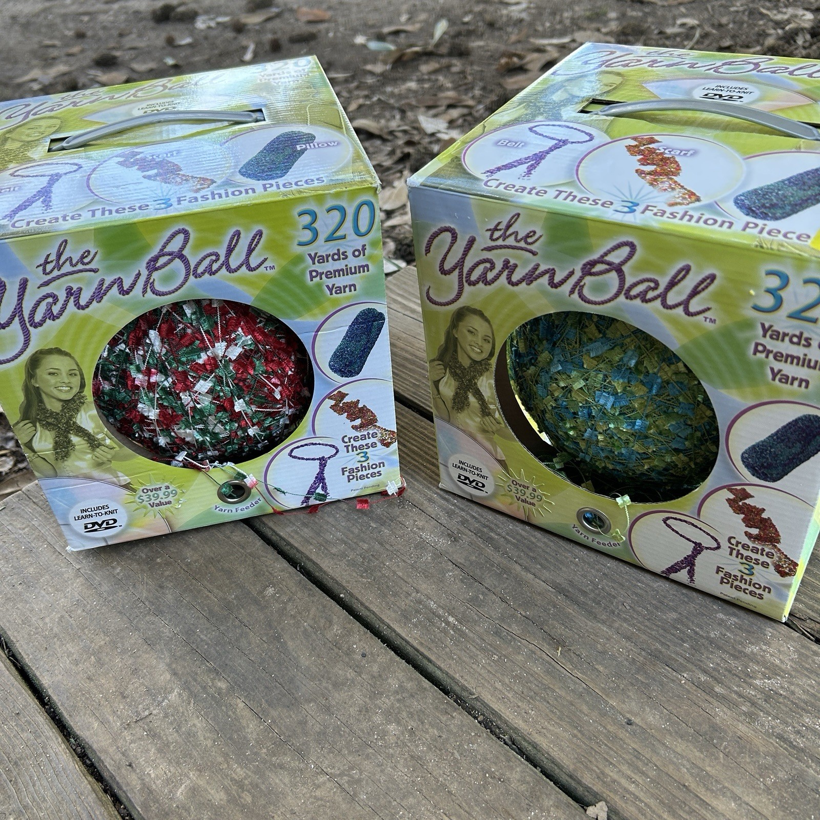Set of 2 - YarnBall 320 Yards Premium Yarn Knitting Kit Model 12026